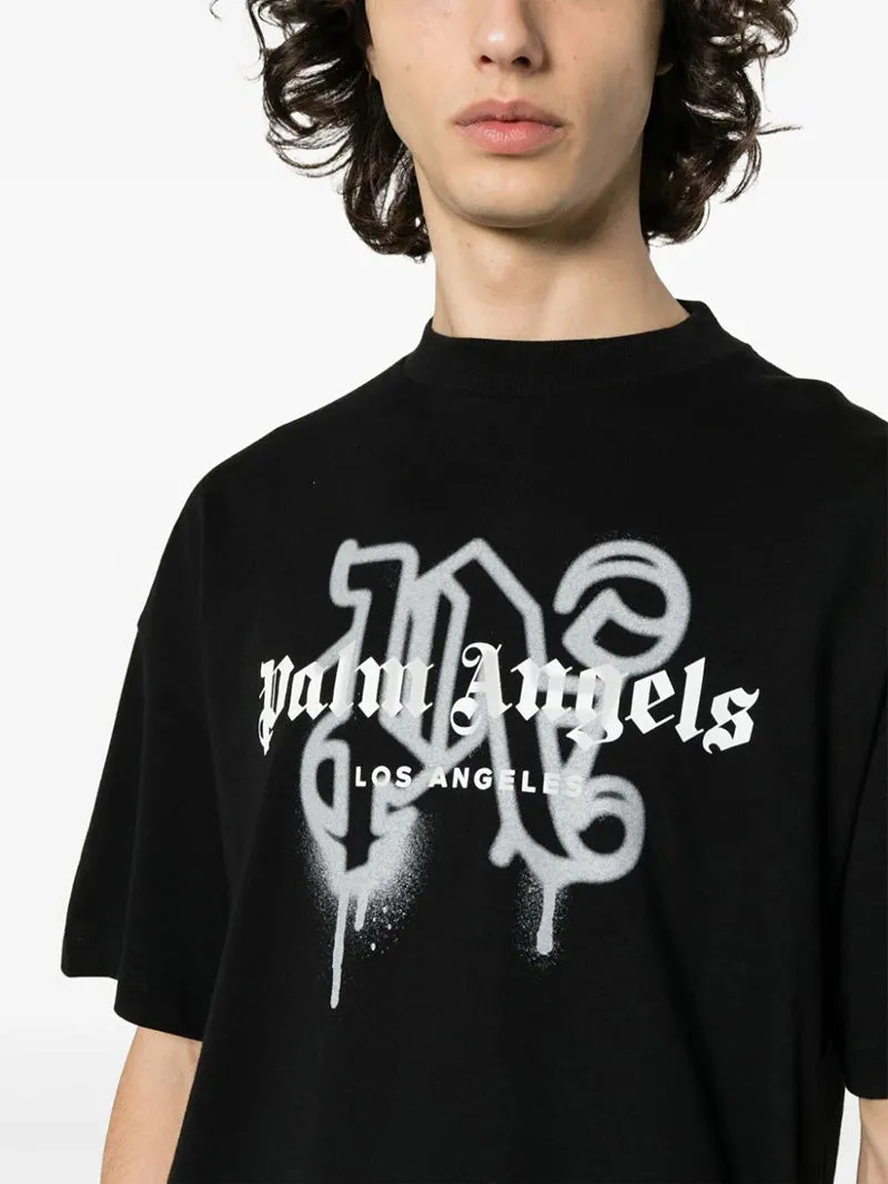Palm Angels logo-print cotton T-shirts
