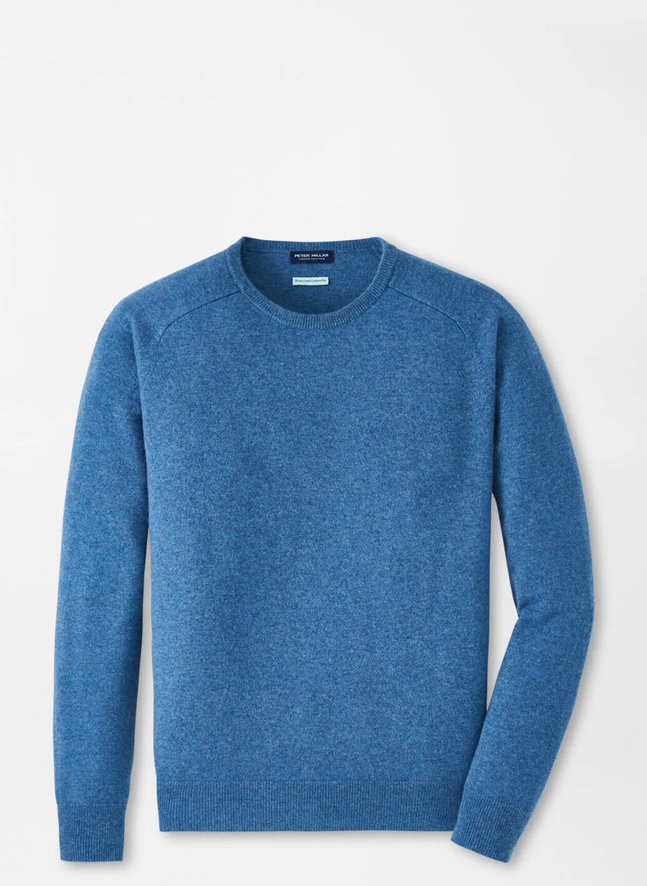 Peter Millar Mens Tailored Fit Artisan Crafted Cashmere Flex Crew - BROOK BLUE