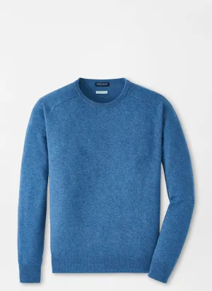 Peter Millar Mens Tailored Fit Artisan Crafted Cashmere Flex Crew - BROOK BLUE