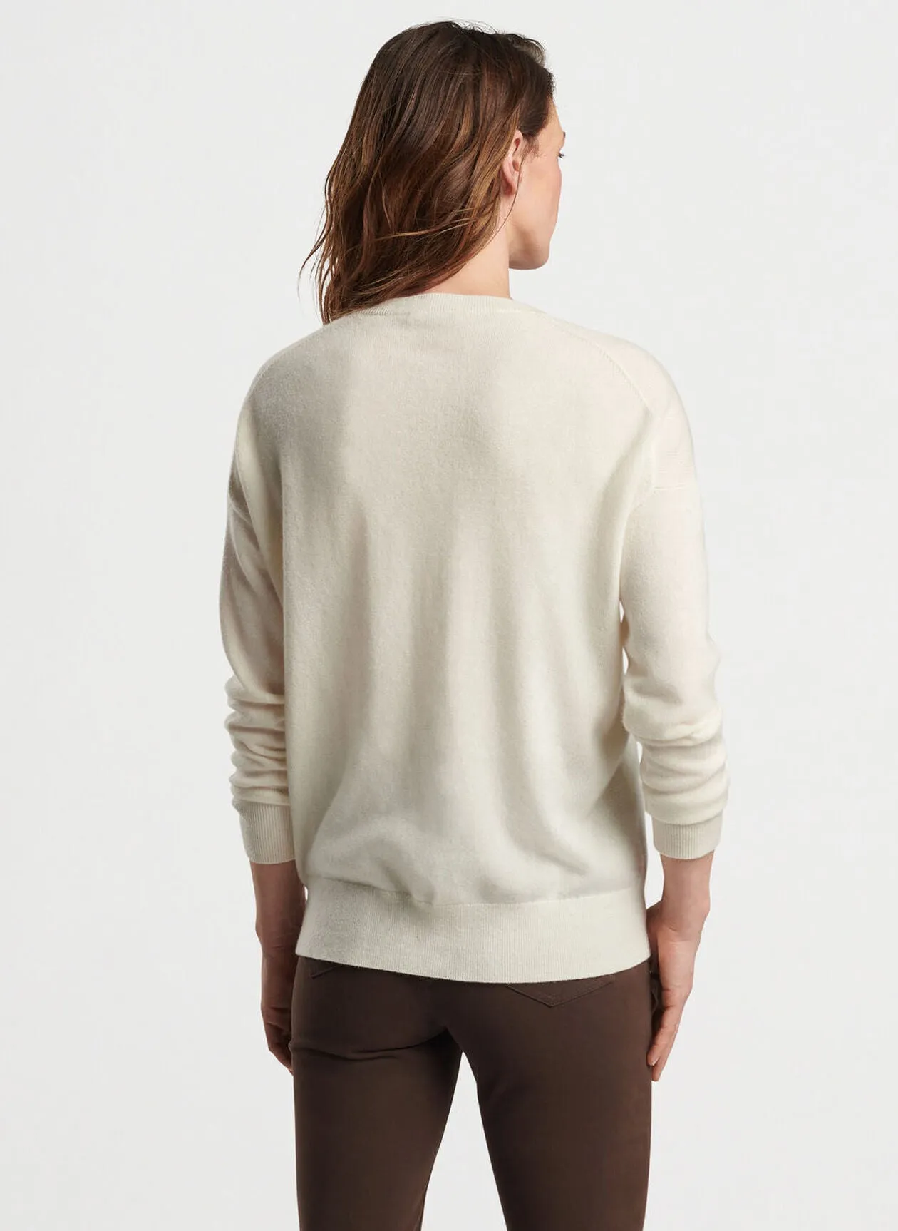Peter Millar Womens Artisan Crafted Cashmere Crewneck Sweater - IVORY