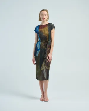 plisse maxi dress