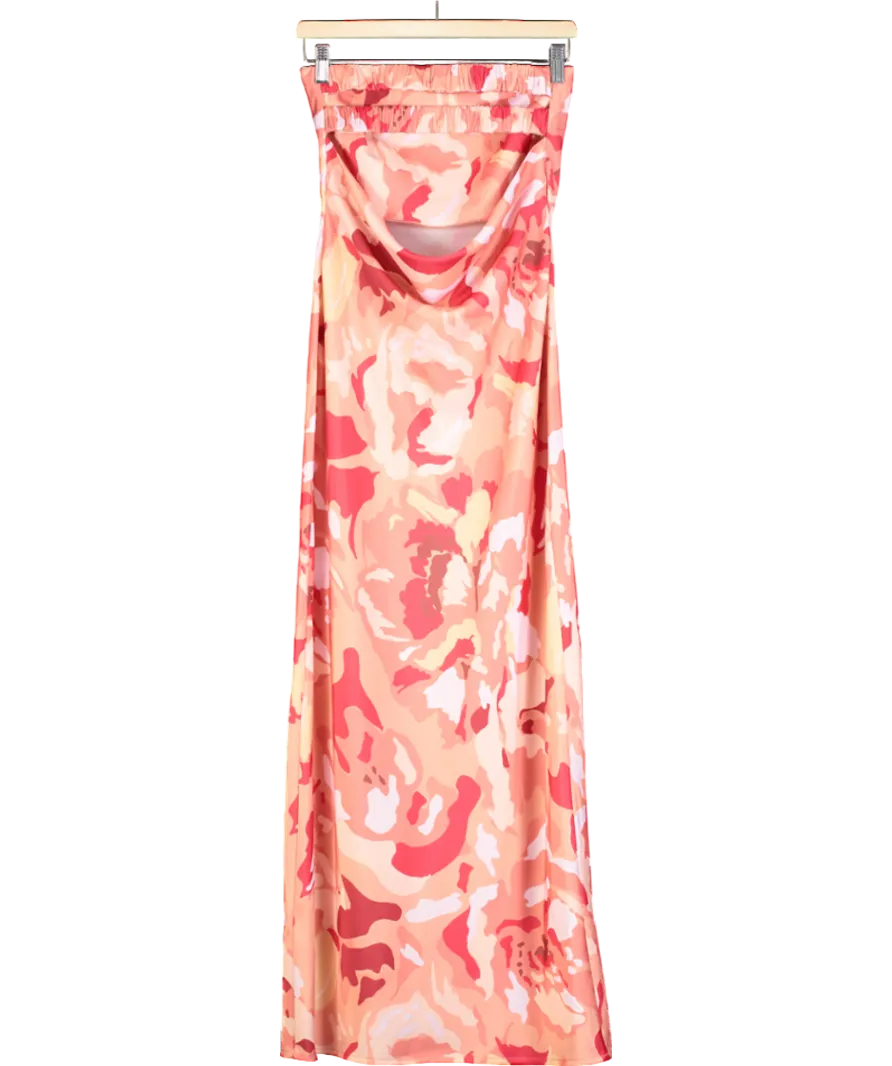 PRETTY LAVISH Pink Heather Bandeau Maxi Dress UK 8