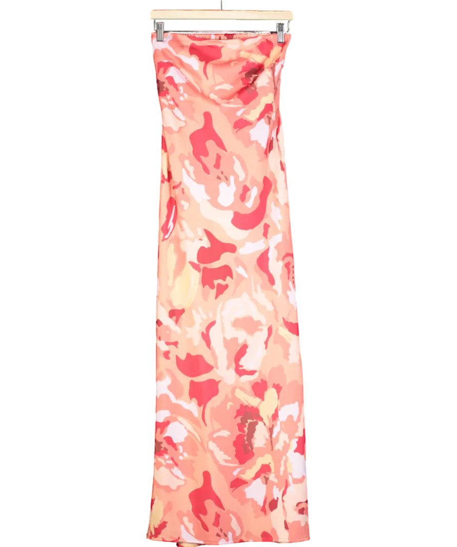 PRETTY LAVISH Pink Heather Bandeau Maxi Dress UK 8
