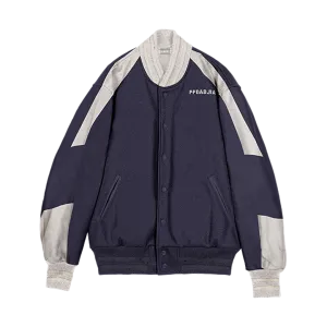 Purple Beige Varsity Jacket