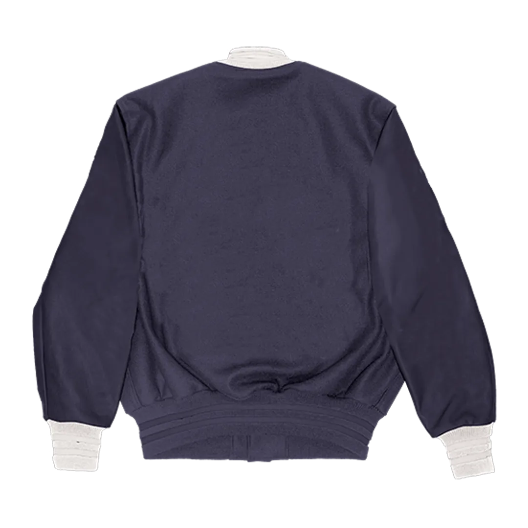 Purple Beige Varsity Jacket
