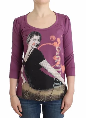 Purple cotton top blouse