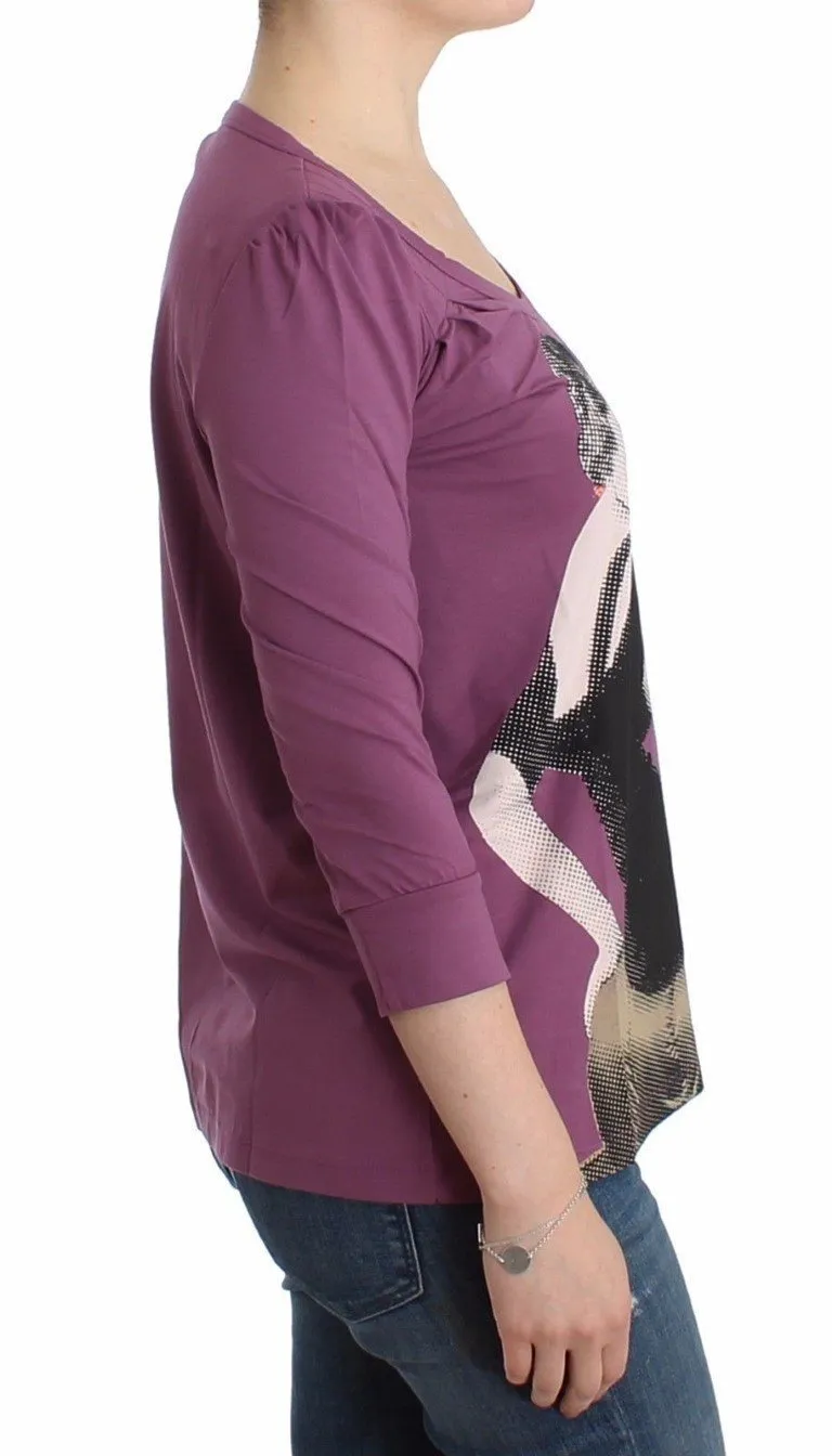 Purple cotton top blouse