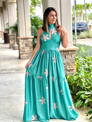 "Emilia" Halter Open Back Maxi Dress