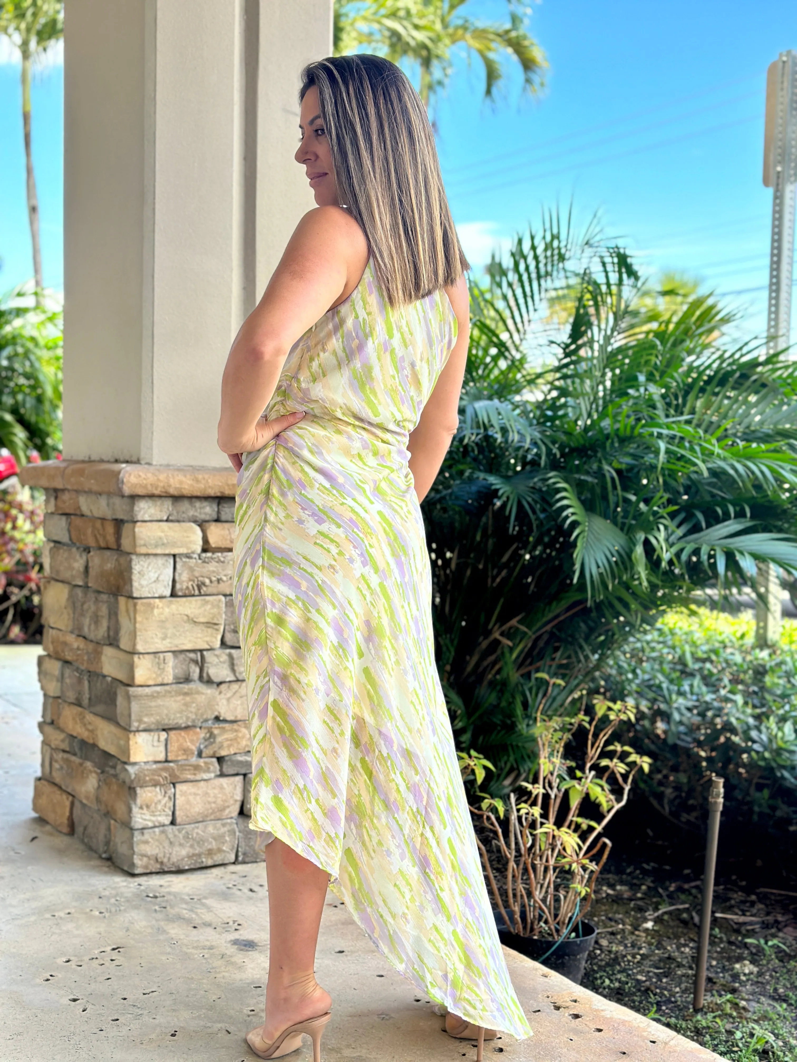 "Oriana" One Shoulder Cut Out Maxi Dress