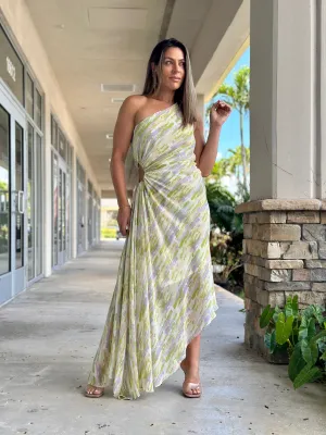 "Oriana" One Shoulder Cut Out Maxi Dress