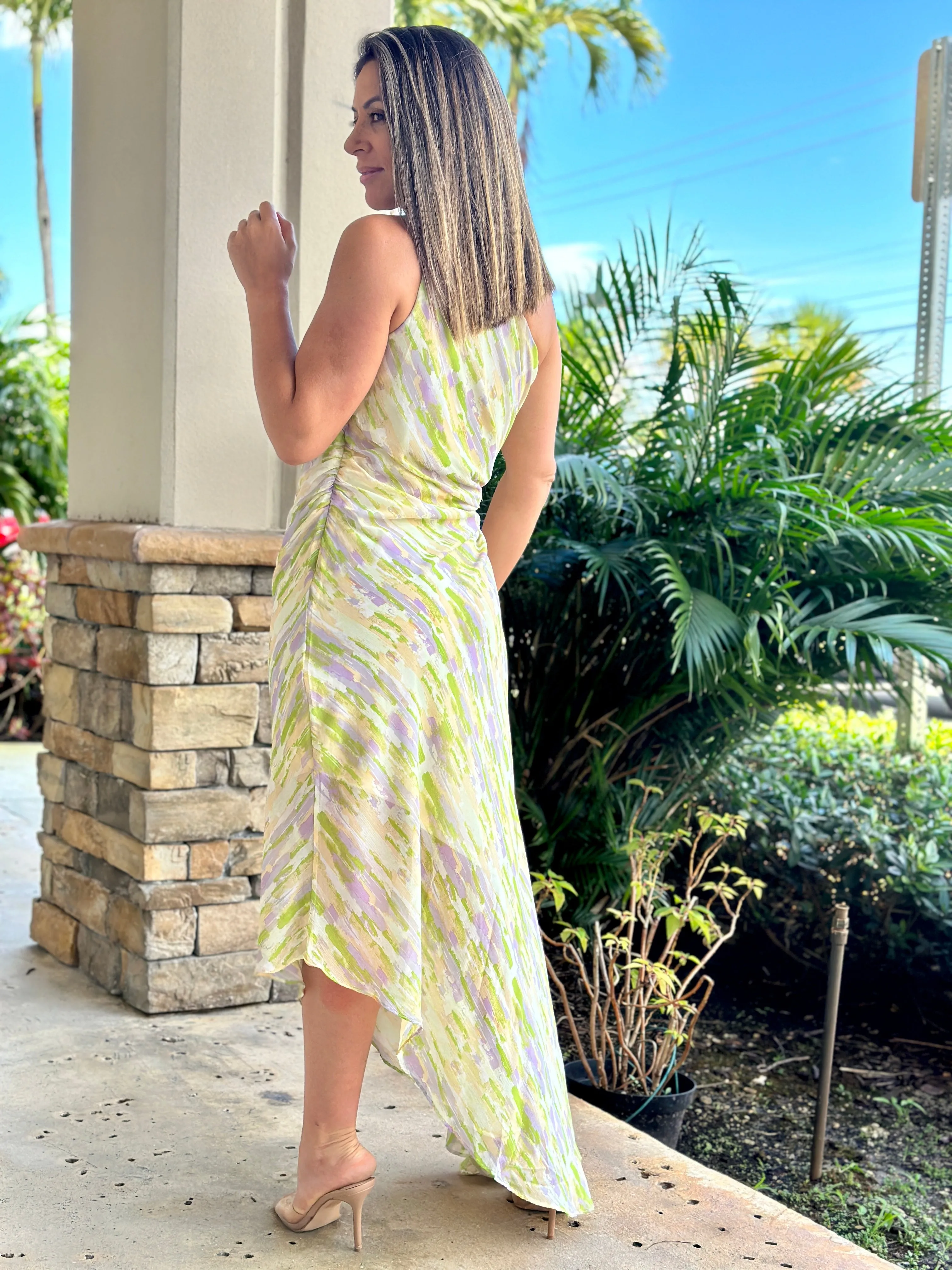 "Oriana" One Shoulder Cut Out Maxi Dress
