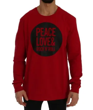 Red Motive Cotton Long Sleeve T-Shirt