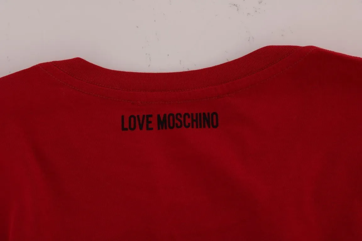 Red Motive Cotton Long Sleeve T-Shirt