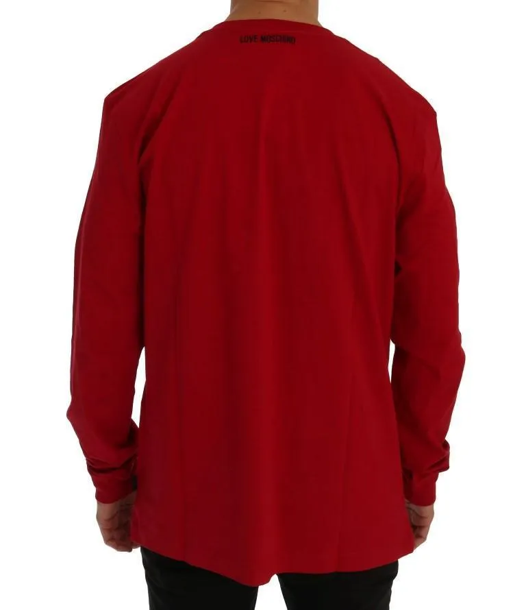 Red Motive Cotton Long Sleeve T-Shirt