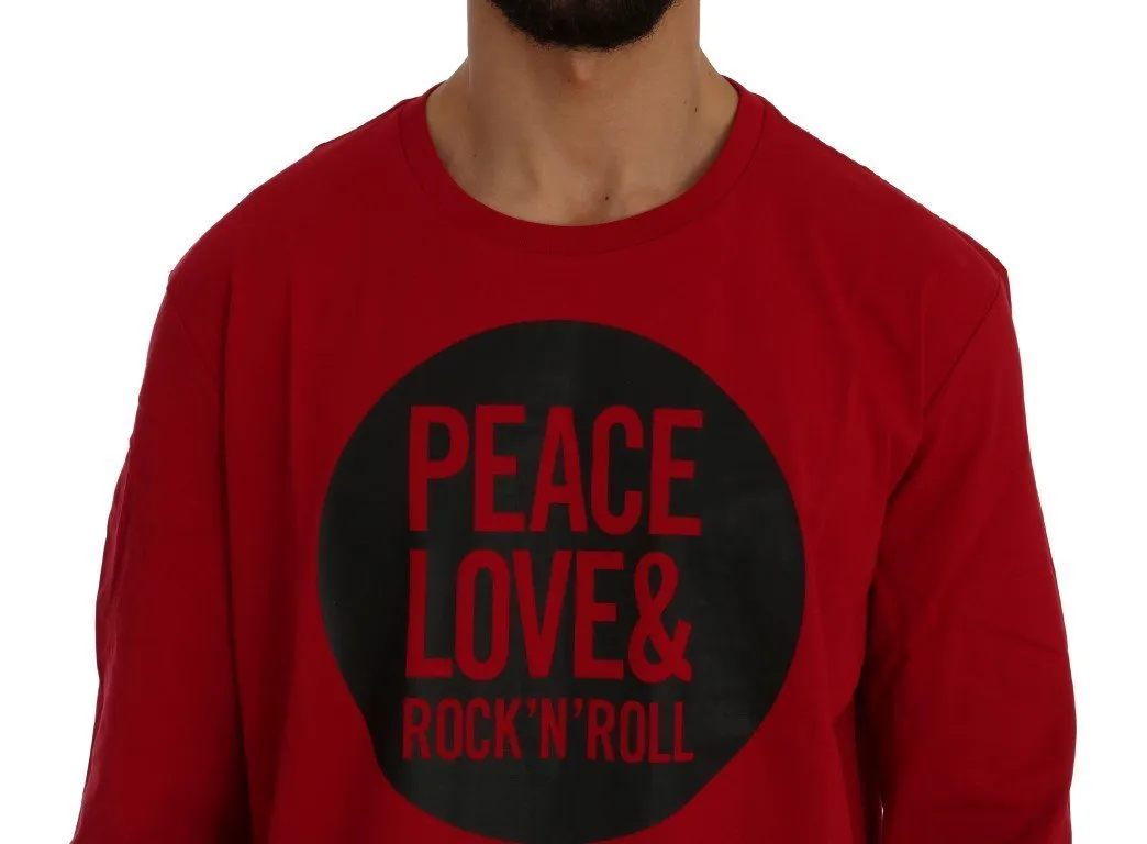 Red Motive Cotton Long Sleeve T-Shirt