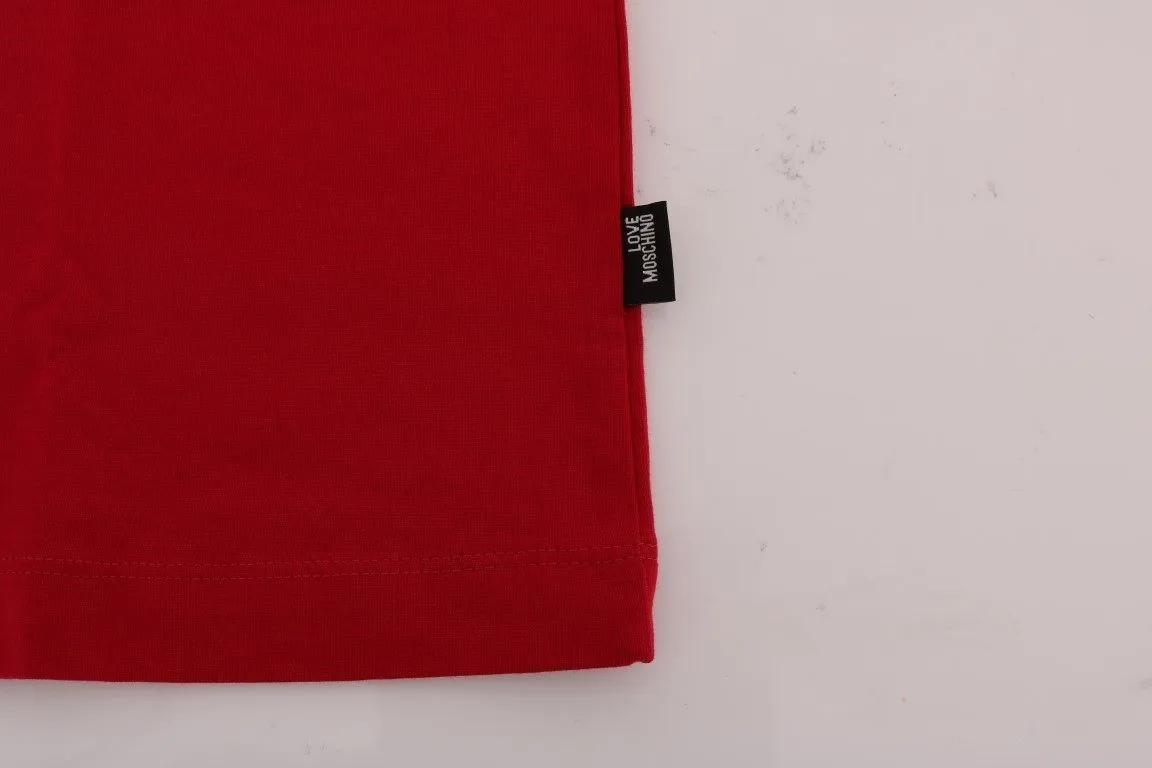 Red Motive Cotton Long Sleeve T-Shirt