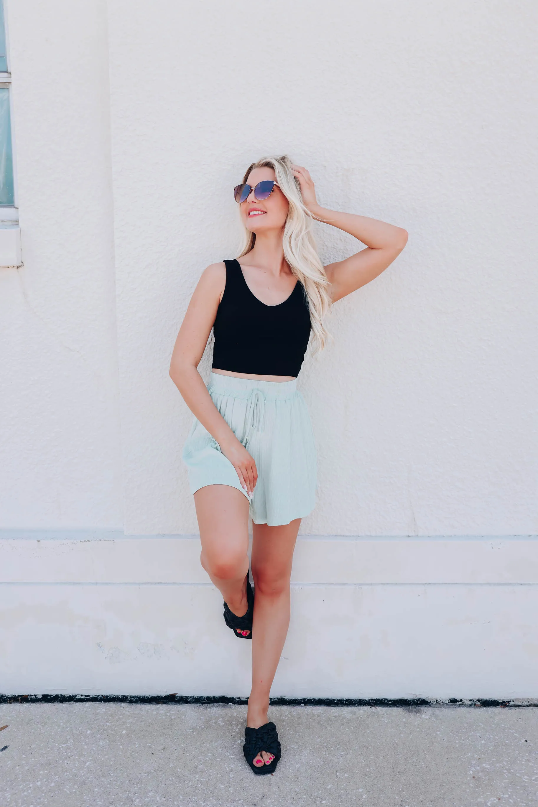 Rubi Ribbed Knit Crop Top - Black