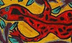 Sarah Rakes  Outsider Folk Art  T-Shirt Lizard