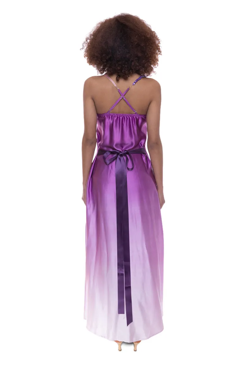Silk Bead Maxi Dress Lilac