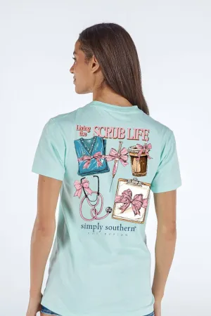 Simply Southern Living The Scrub Life T-Shirt for Women in Mint | SS-SCRUB-MINT