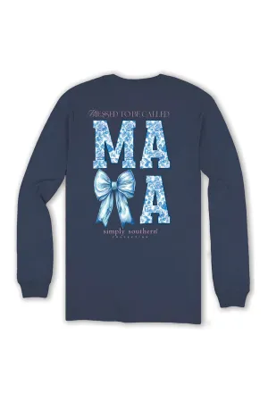 Simply Southern Plus Size Long Sleeve Blessed Mama T-Shirt for Women in Mirage | EXT-LS-BLSMAMA-MIRAGE