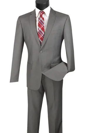 Slim Fit 2 Piece 2 Button Suit (Medium Gray) SC900-12