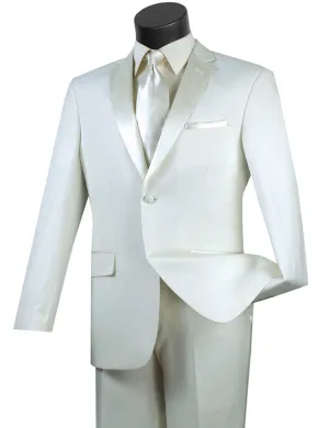 Slim Fit 2 Piece 2 Buttons Design Tuxedo (Ivory) T-SC900