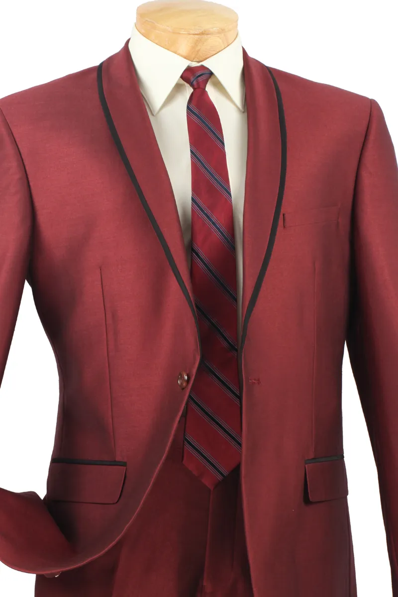 Slim Fit 2 Piece Tuxedo Shawl Lapel (Maroon) SSH-1