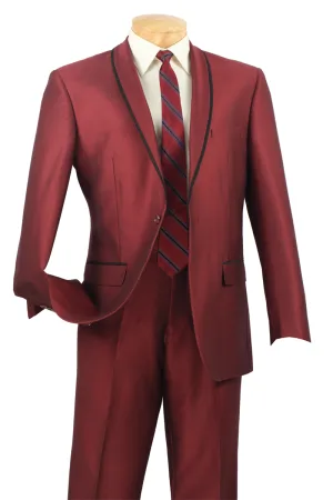 Slim Fit 2 Piece Tuxedo Shawl Lapel (Maroon) SSH-1