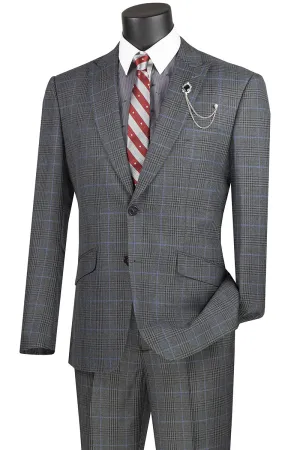 Slim Fit Suit with Peak Lapel and Stretch Armhole (Charcoal) S2RW-1