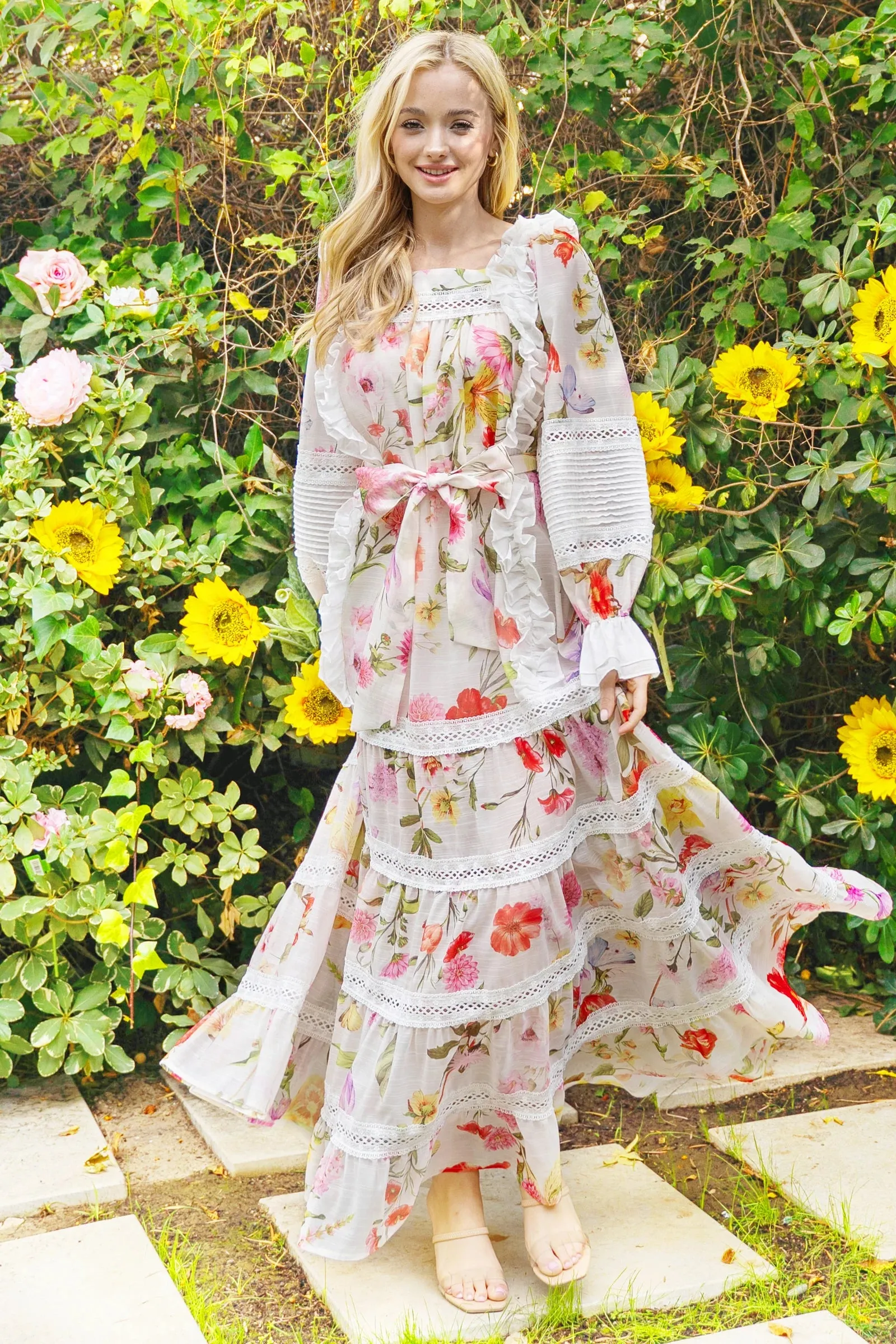 SPRING FLORAL MAXI DRESS