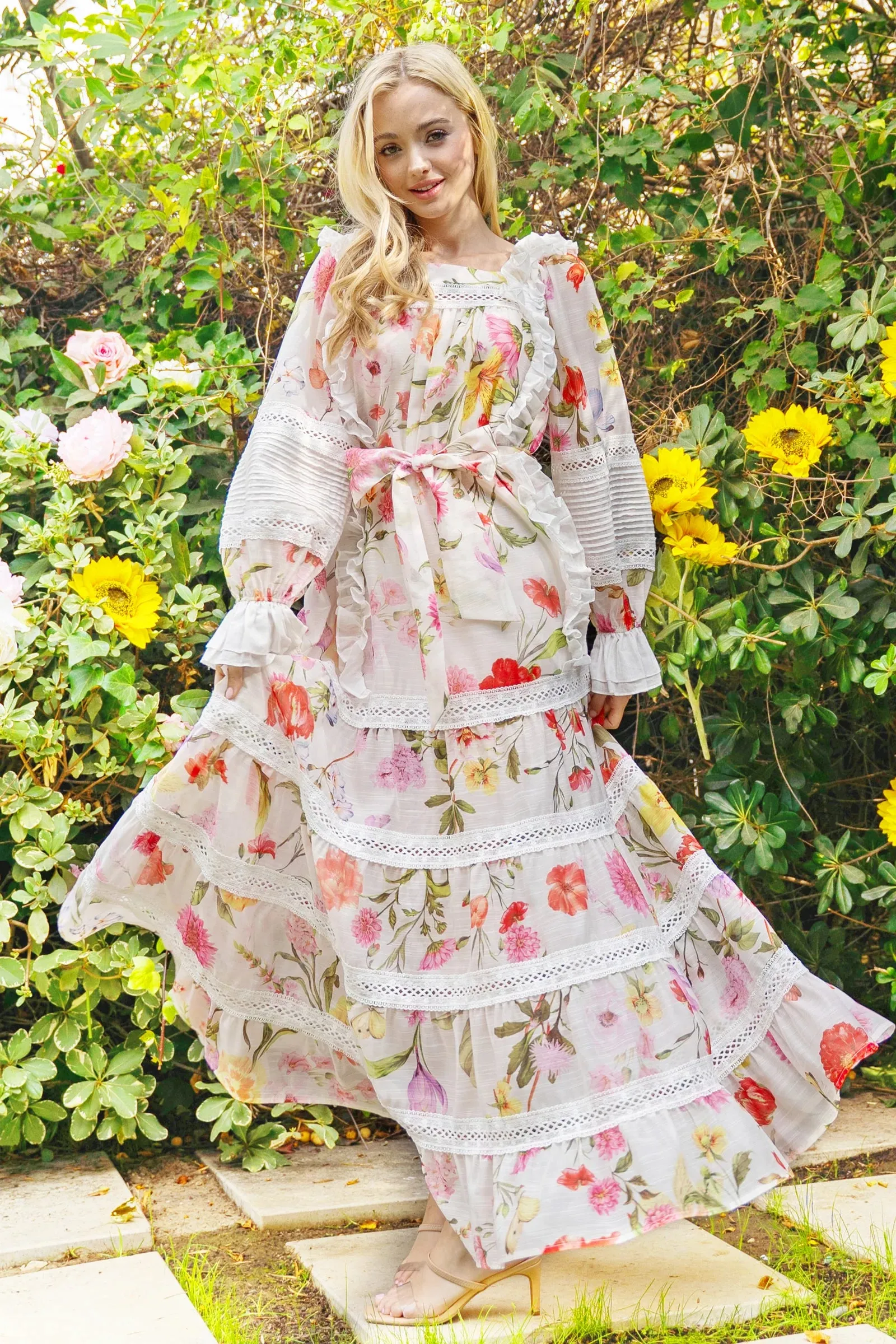 SPRING FLORAL MAXI DRESS