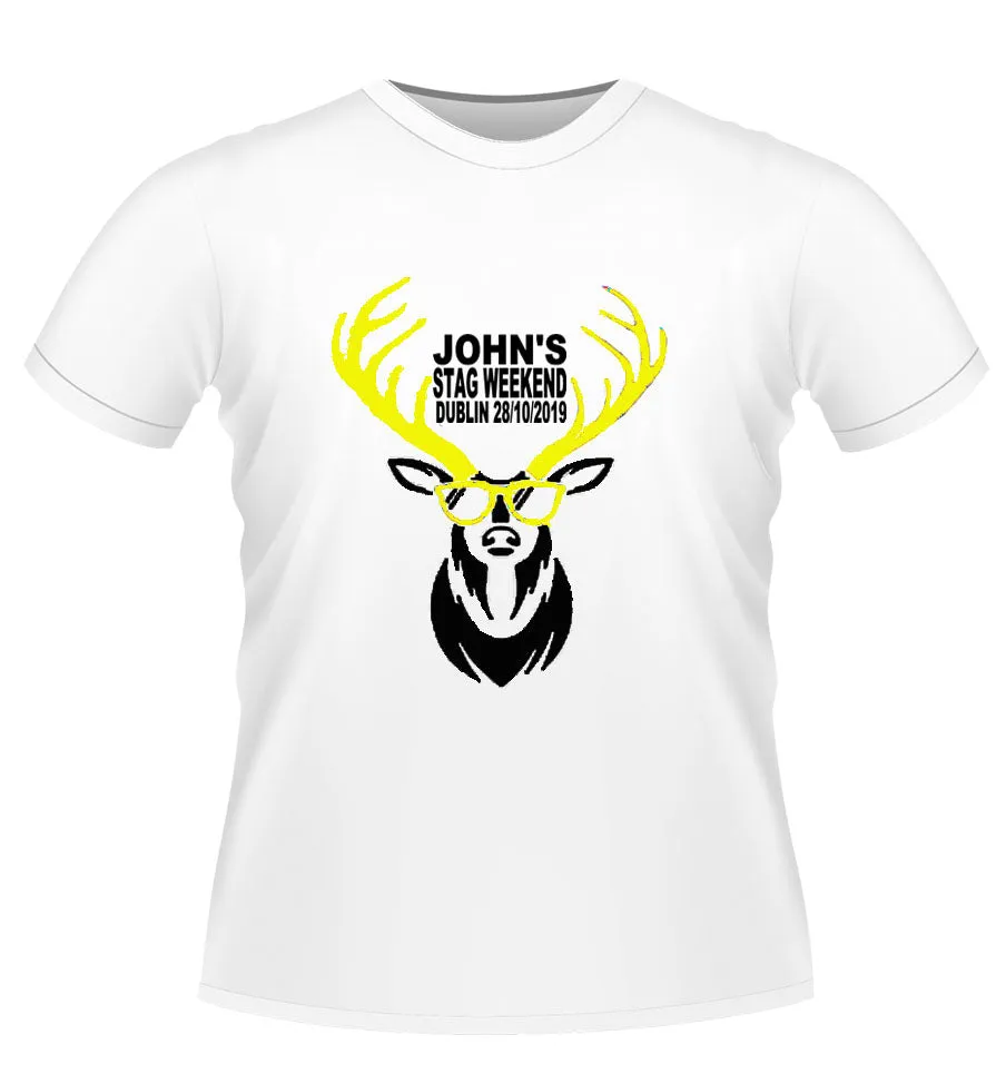 'Stag Head' Personalised Stag Party Tshirt