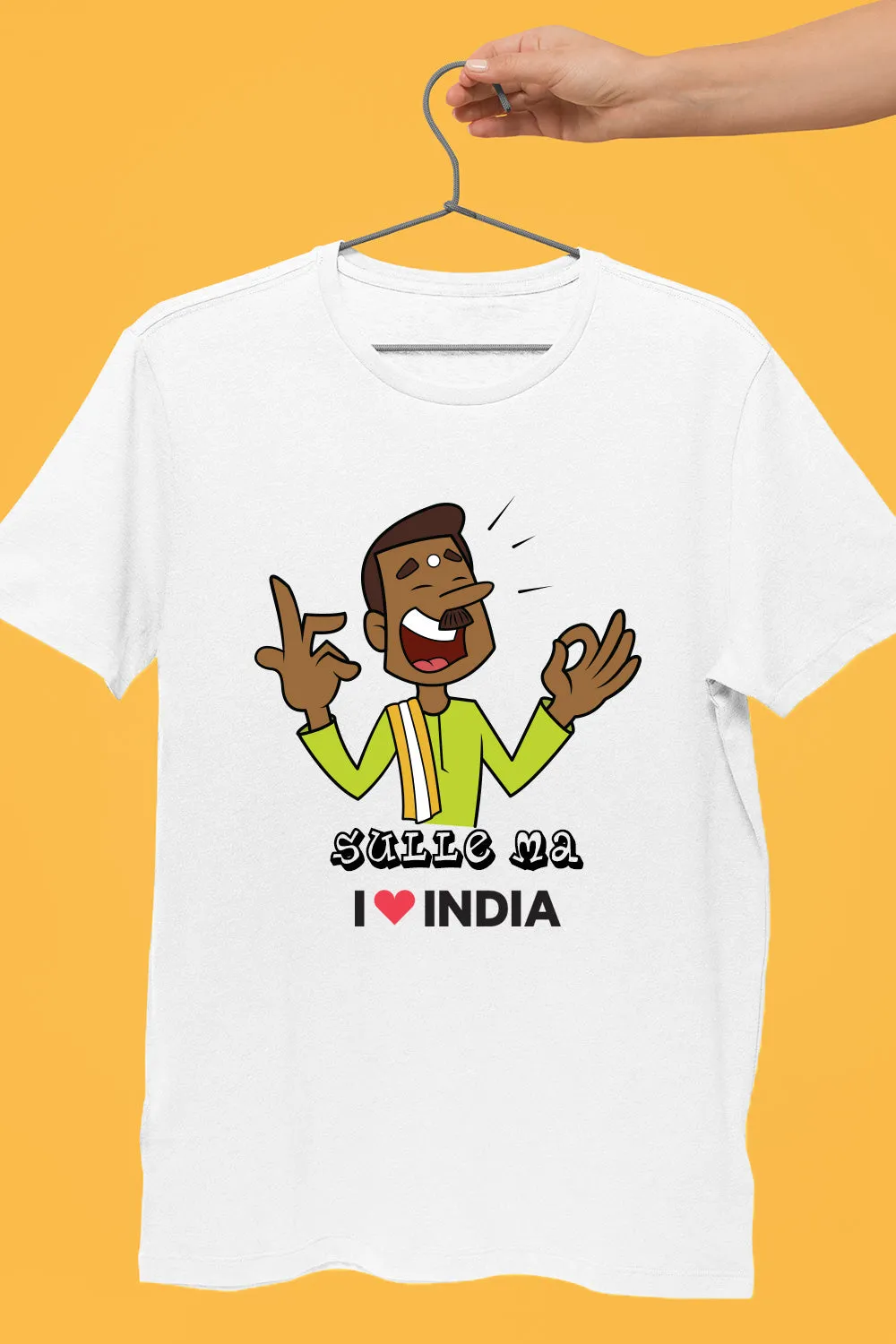 Sulle Ma - Styched in India Graphic T-Shirt White Color