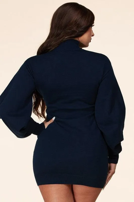 Sweater dress with peal details