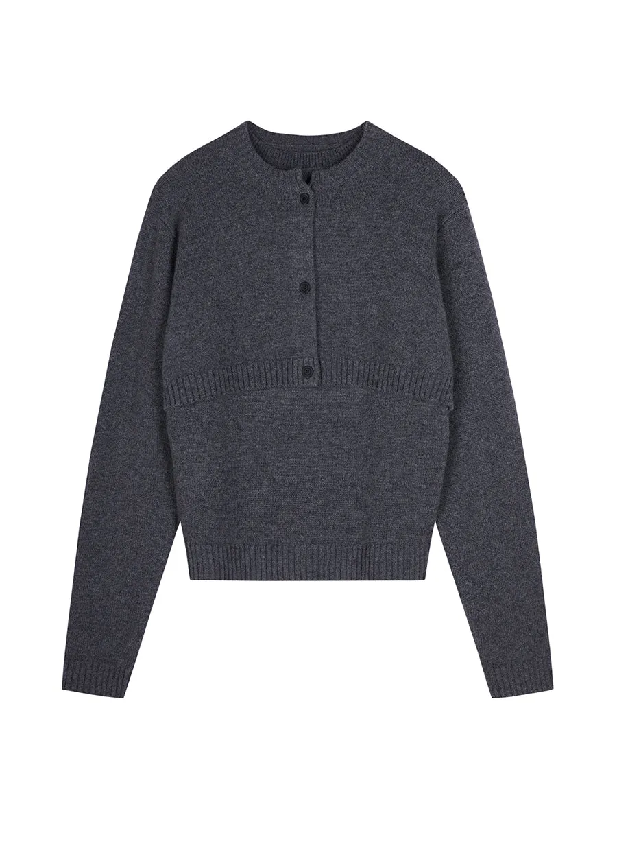 Sweater / JNBY Two-in-one Wool-blend Cashmere Sweater