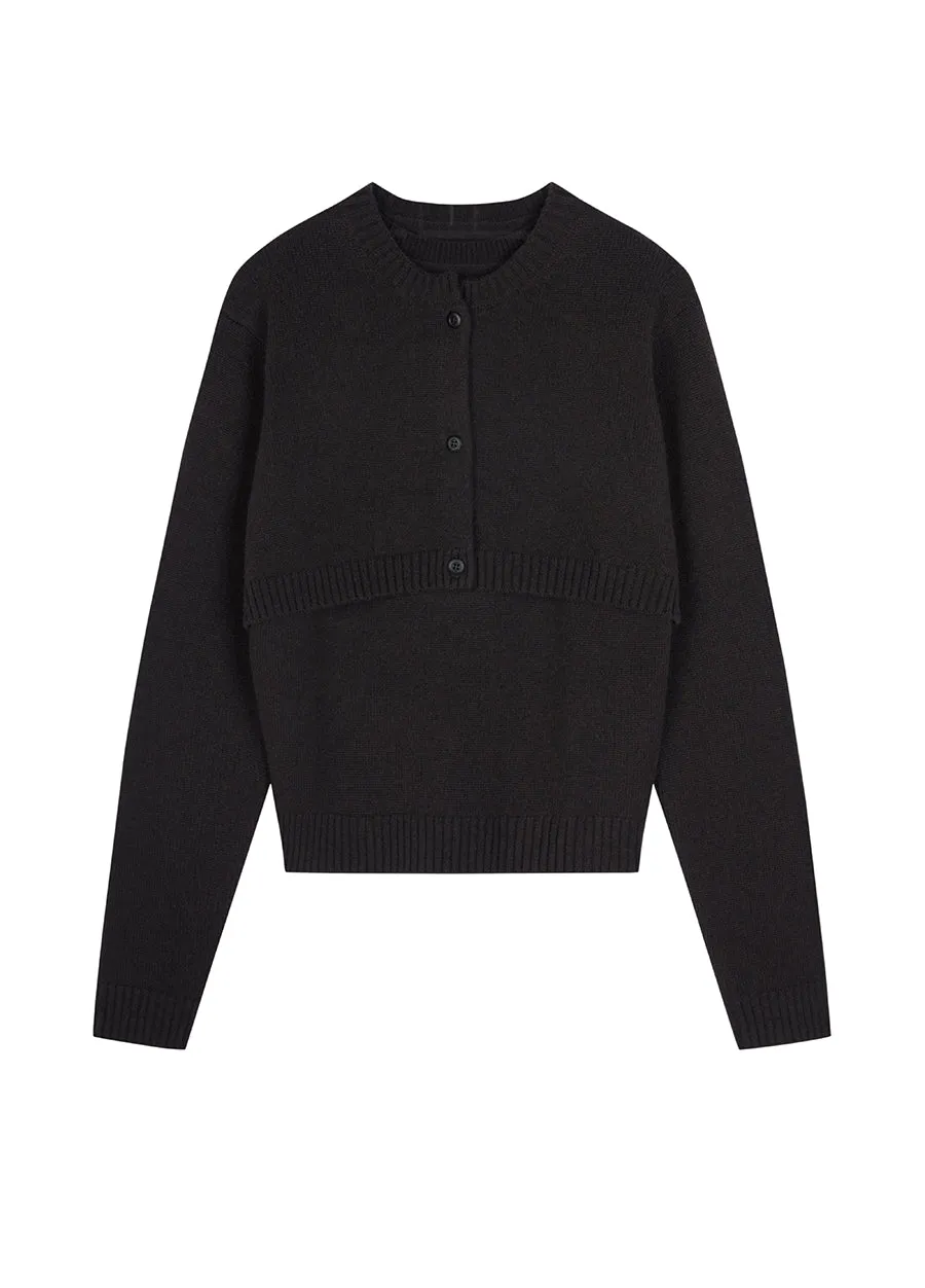 Sweater / JNBY Two-in-one Wool-blend Cashmere Sweater