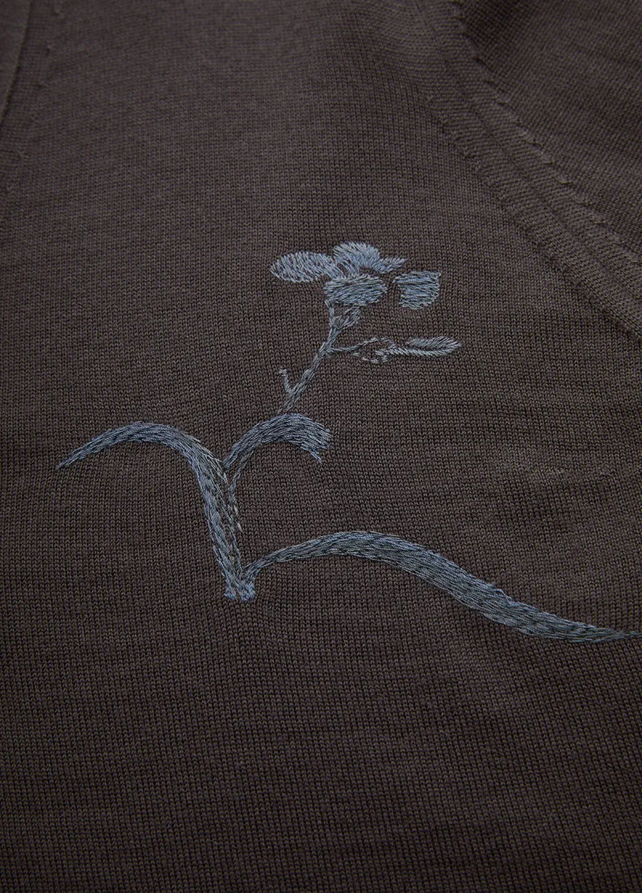 Sweater / Su Embroidery X JNBY V-neck Wool Cardigan Sweater