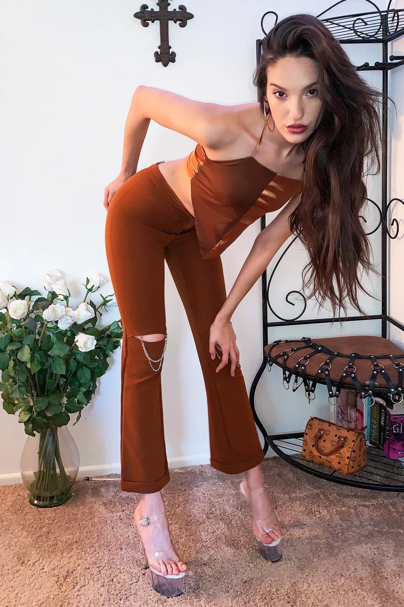 Tan Chain Pants