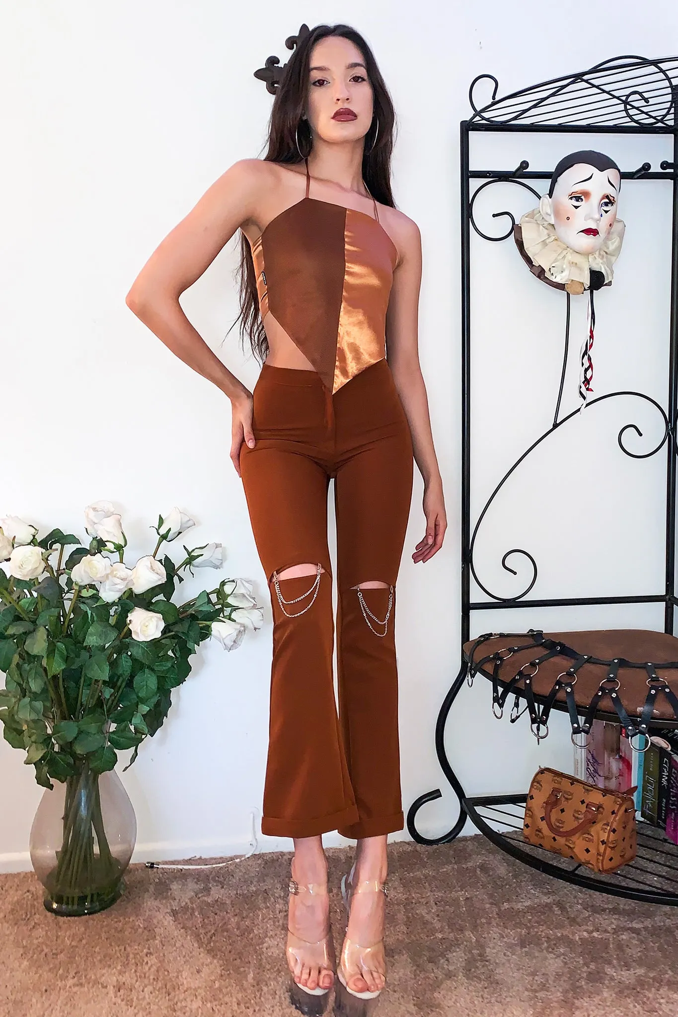 Tan Chain Pants