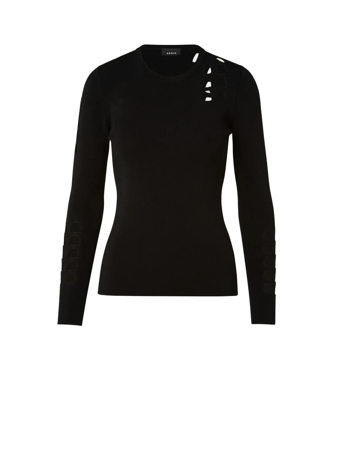 Trapezoid Cutout Long Sleeve Knit Pullover