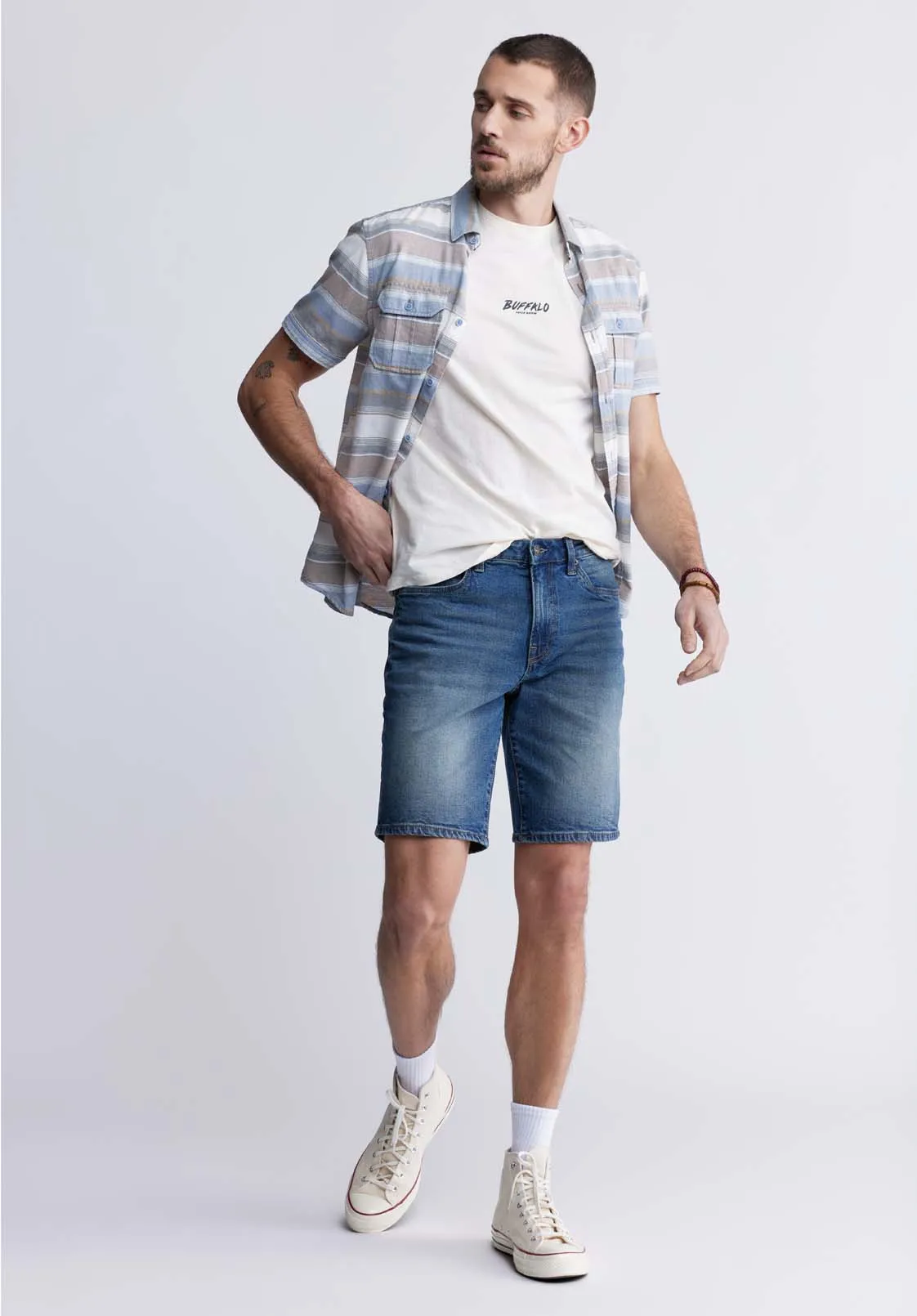 Tumuch Men's Short Sleeve Graphic T-shirt, White - BM24332