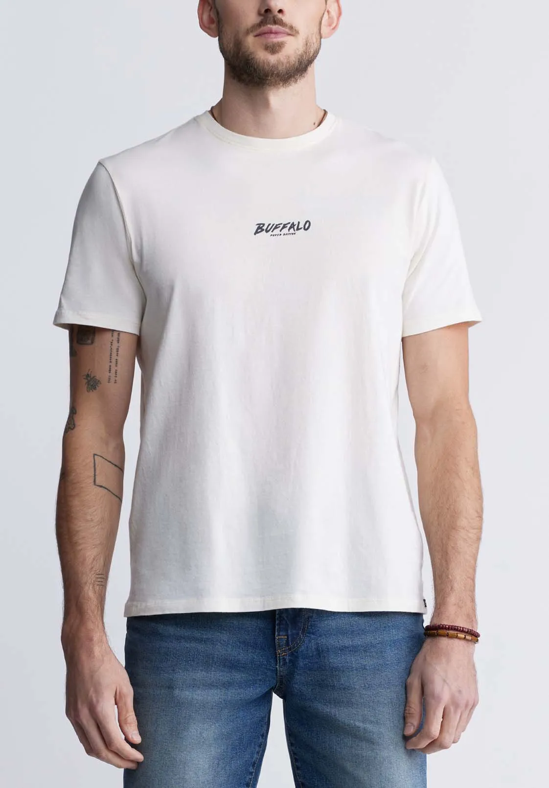 Tumuch Men's Short Sleeve Graphic T-shirt, White - BM24332