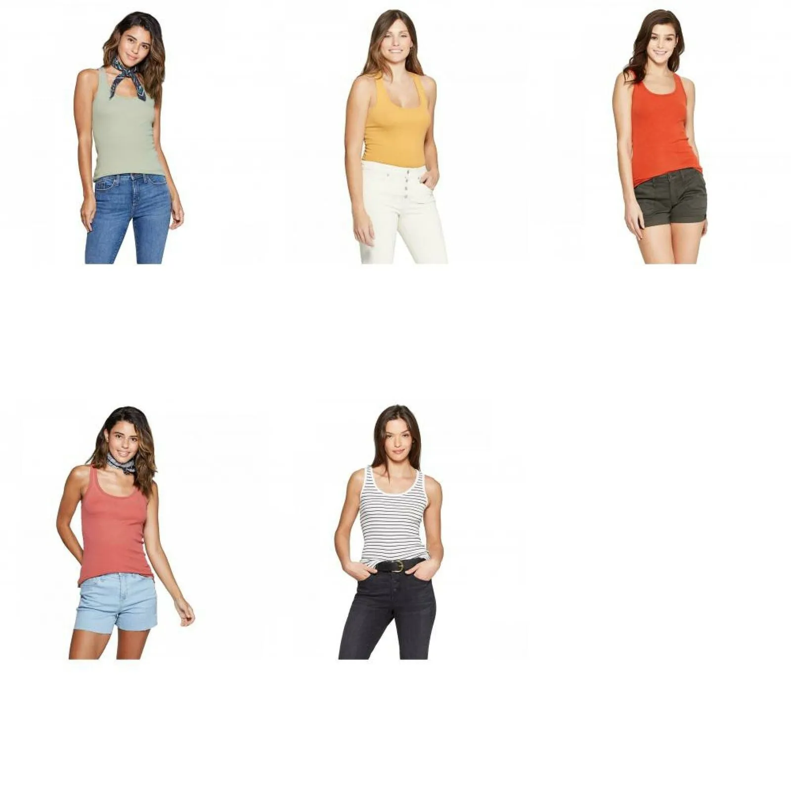 Universal Thread Women's Slim Fit Rib Racerback Scoop Neck Tank Top