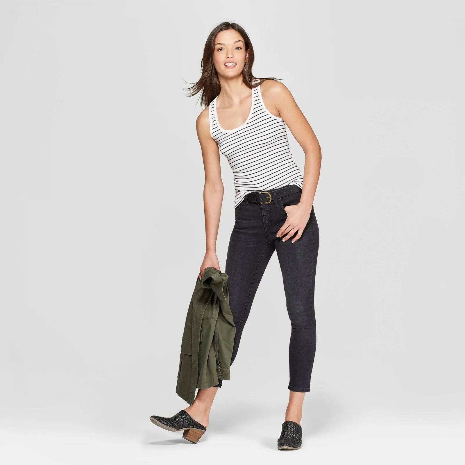 Universal Thread Women's Slim Fit Rib Racerback Scoop Neck Tank Top