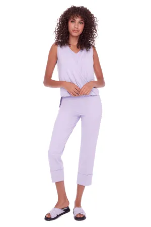 Up! Cuffed Compression Cropped Pant in Lilac
