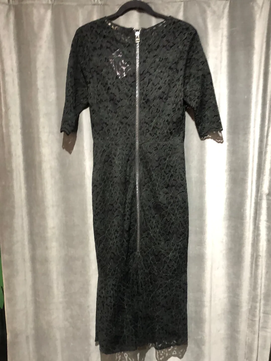 Veronica Beard Black Lace Maxi Dress Bottom Flare