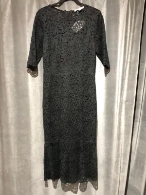 Veronica Beard Black Lace Maxi Dress Bottom Flare