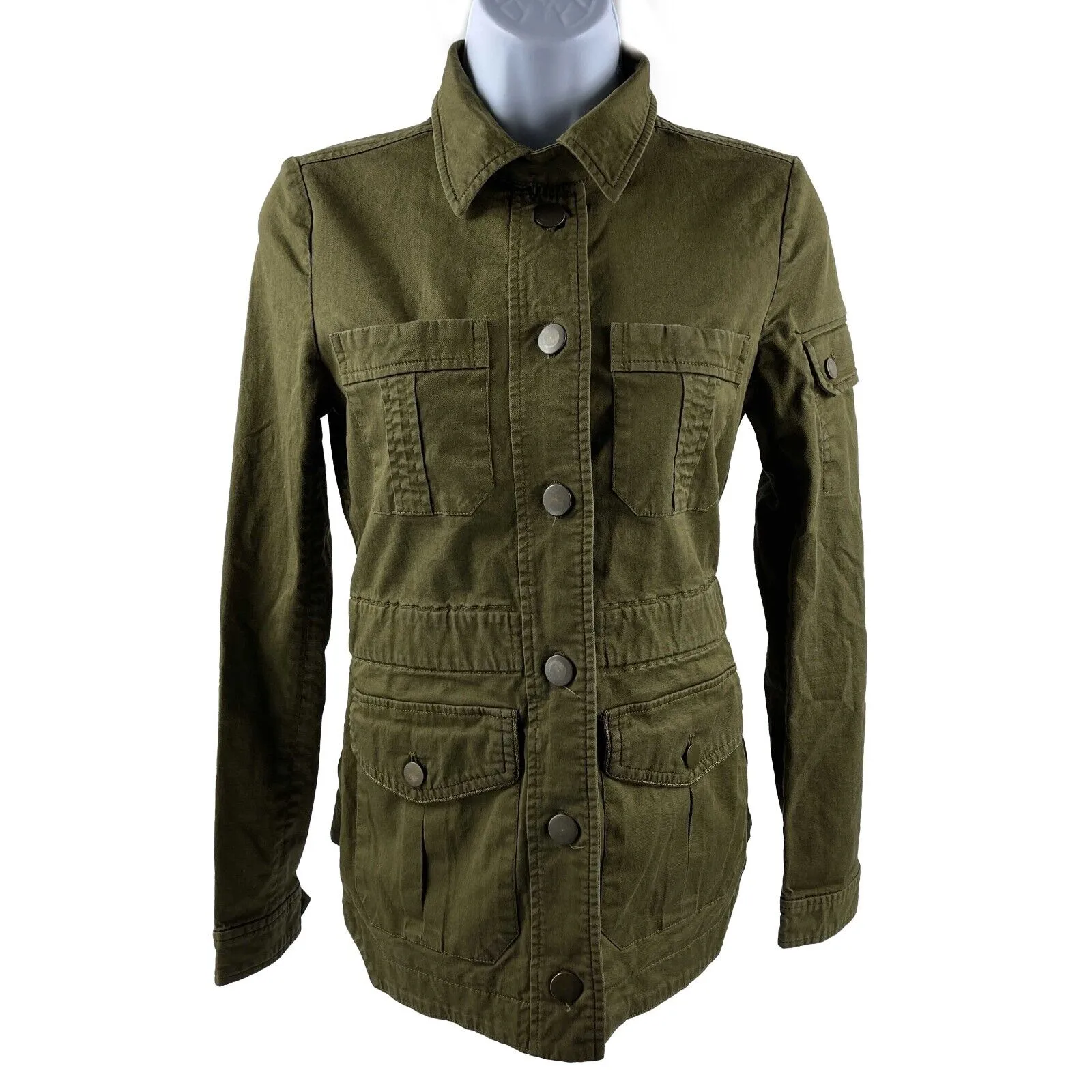 Veronica Beard Camp Utility Button Army Green 0 XS Jacket