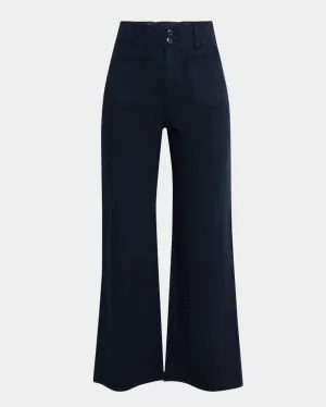 VERONICA BEARD GRANT HEM CROPPED WIDE-LEG PANT